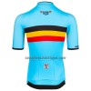 Completo Maglia + Pantaloncino con bretelle 2023 Nazionale Belgio Manica Corta Azzurro